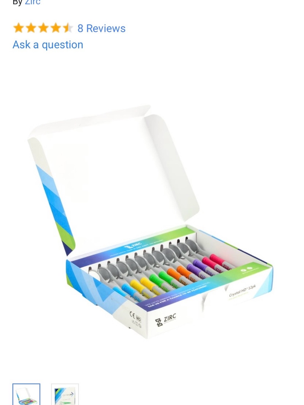 Zinc Brand Crystal HD Colorful Dental Mouth Mirrors - Multicolor